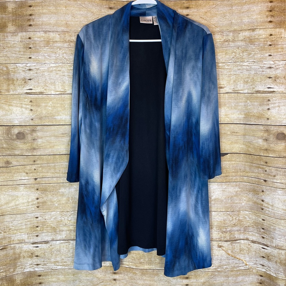 Chico's Blue and Black Cardigan